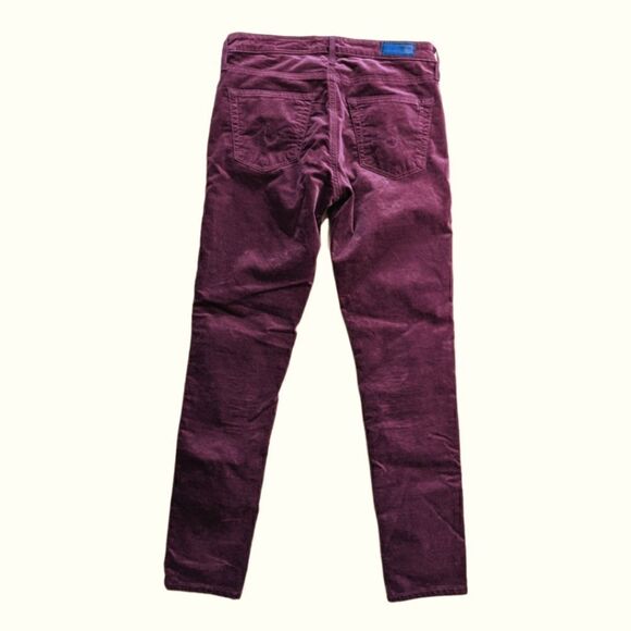 AG Adriano Goldschmied x Anthropologie Burgundy Suede Pants Size 26R - Picture 2 of 7